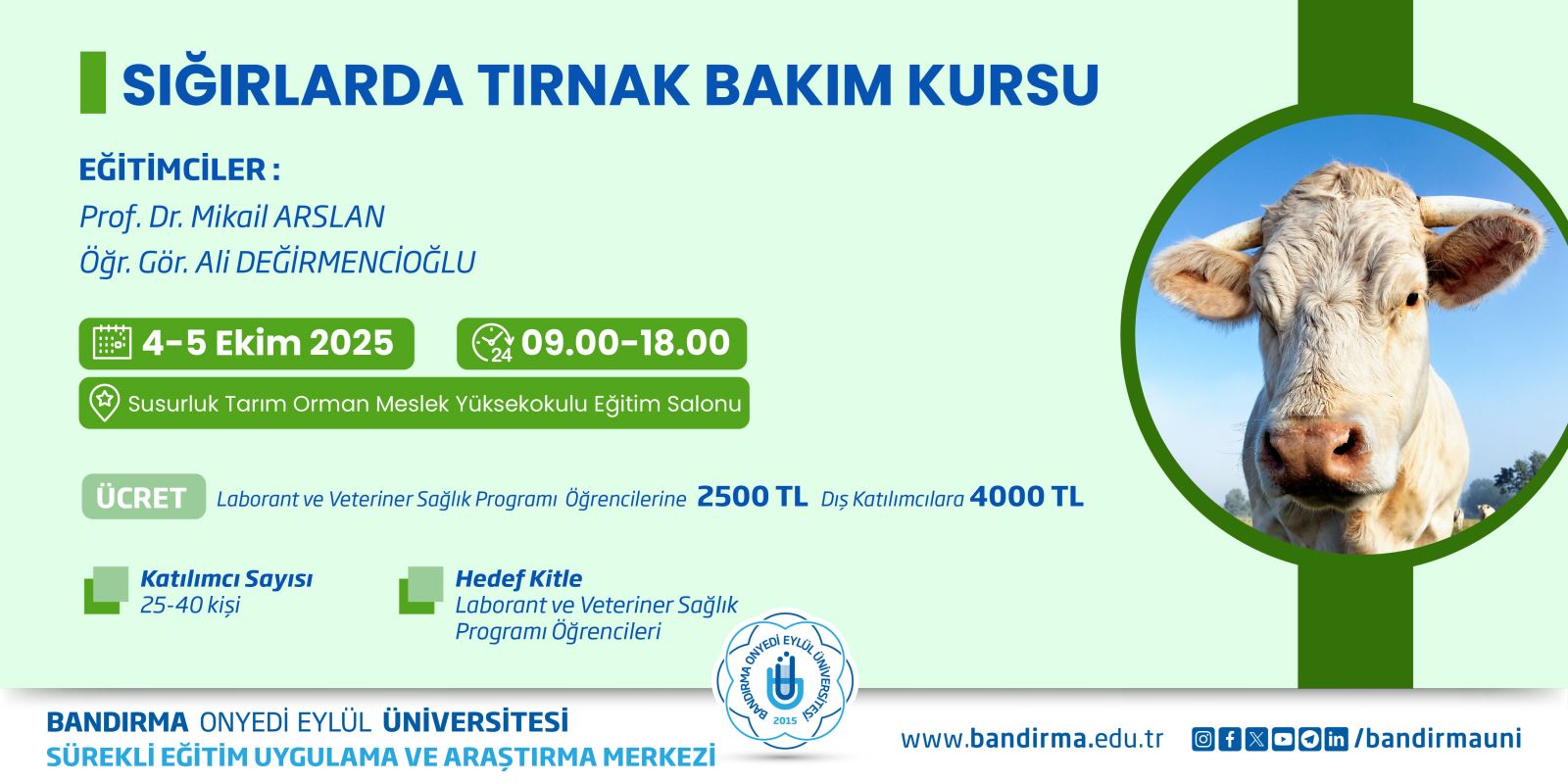 Sığırlarda Tırnak Bakım Kursu